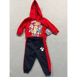 Nickelodeon Paw Patrol Red Hoodie and Navy Jogger Pants Fleece Set 18M NWT